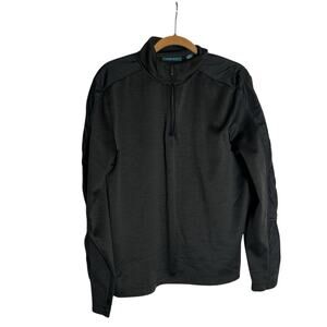 Perry Ellis Black Quarter Zip Long Sleeve Shirt Size Medium